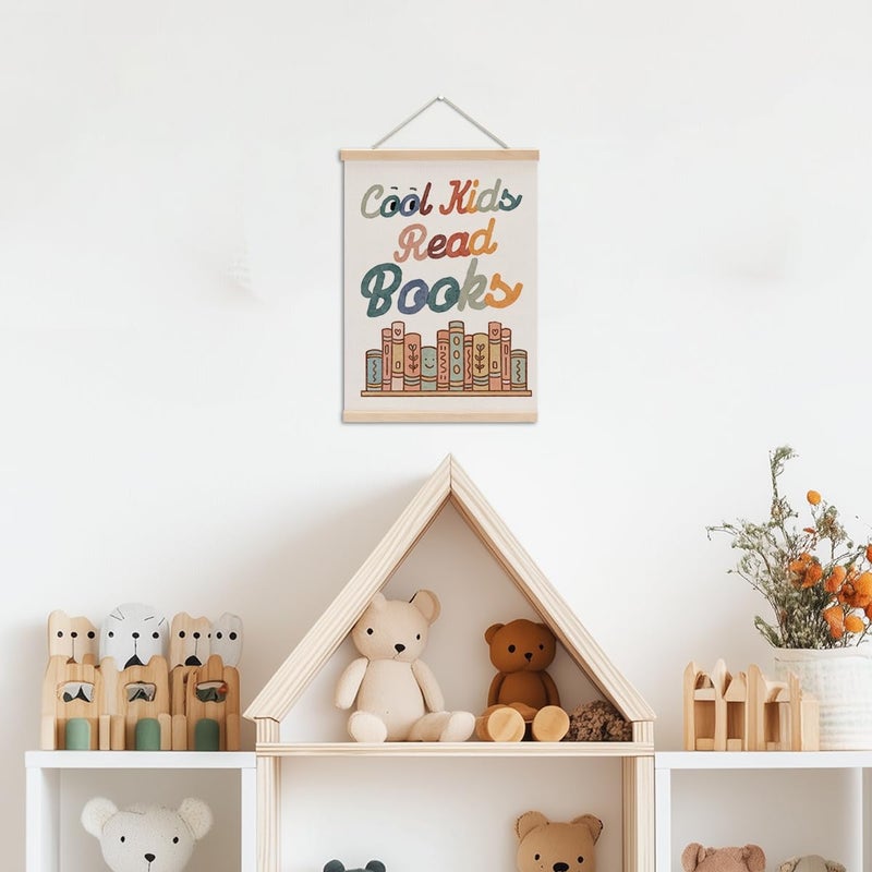 XFN Reading Poster Hanger, Reading Nook Library Decor Wall Decor, Book Lovers Gifts, Educational Posters Wall Art Wall Hanging Banner Farmhouse Classroom Bedroom Reading Room Apartment Home Decor - Image 3